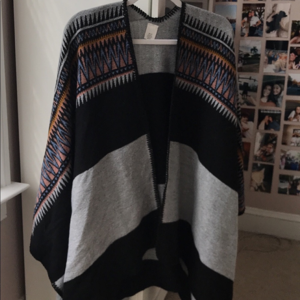 cute black and gray poncho